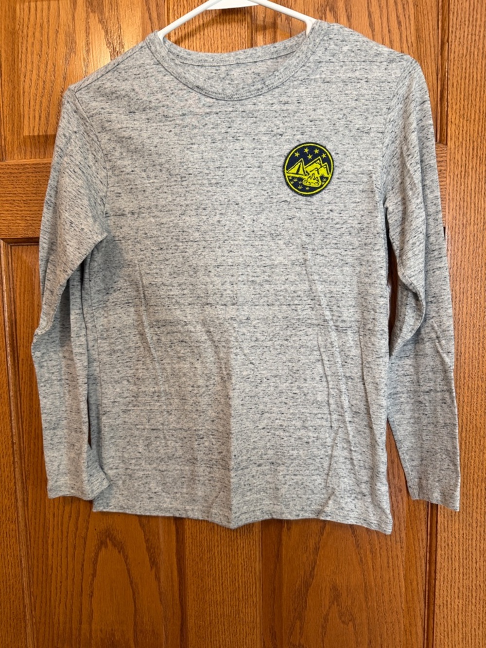 Cat & Jack Gray Long-Sleeve Tee with Yellow Mountain Patch